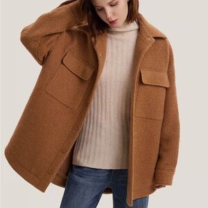 ✨LIKE NEW✨ Gentle Herd Pointed Collar 100% Wool Short Coat in Brown